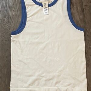Happily Grey Women's White and Blue Tank Top